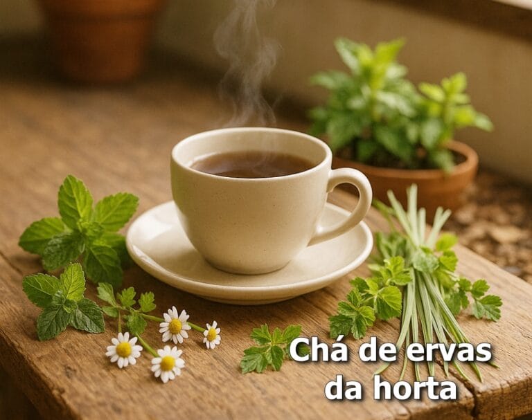Chá de ervas da horta