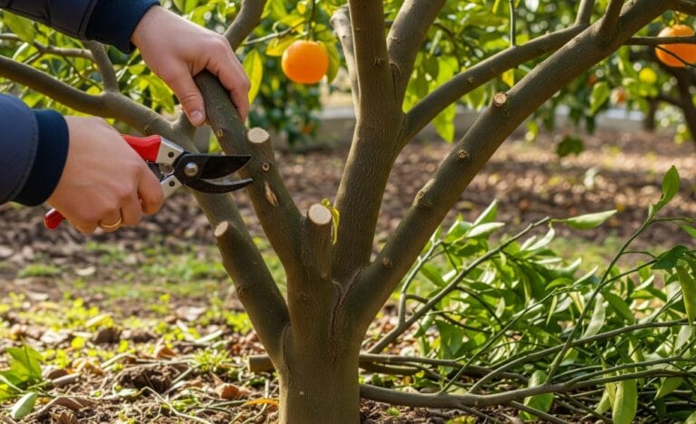 como podar a laranjeira