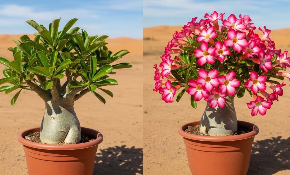 Rosa-do-deserto não floresce