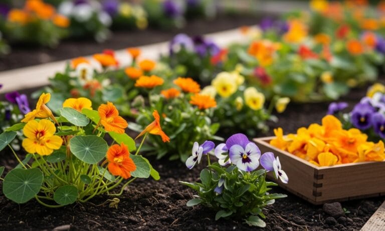 flores comestíveis no inverno