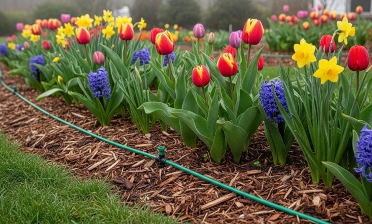 irrigação em jardins de primavera