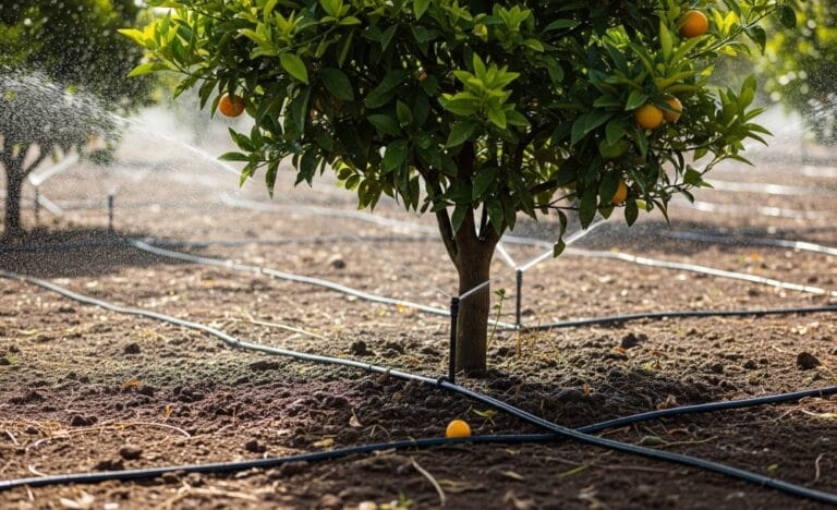 irrigação na laranjeira