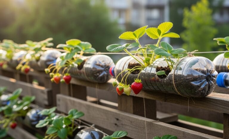 morango em garrafa PET
