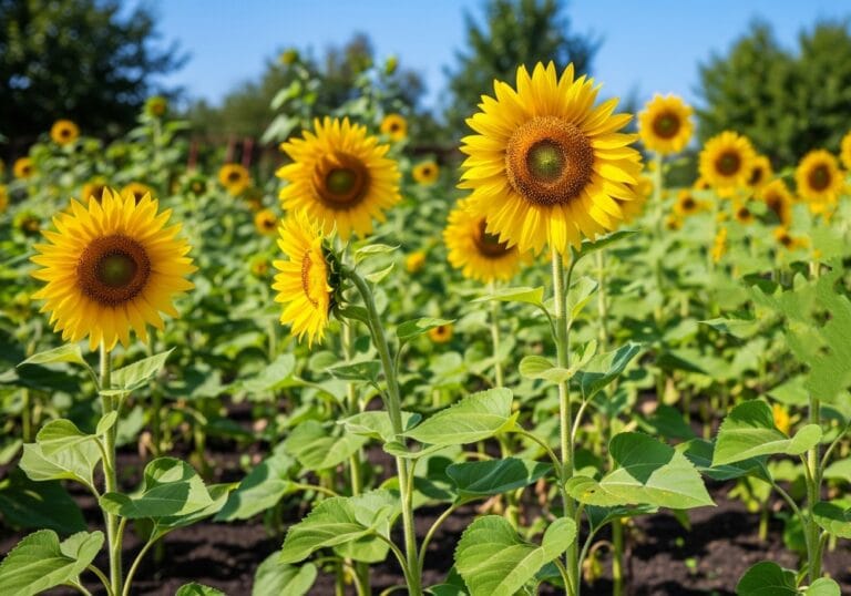 plantar girassol no quintal