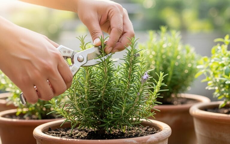 como podar alecrim no vaso