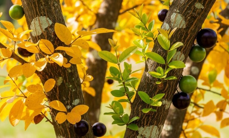 Jabuticaba com folhas amarelas