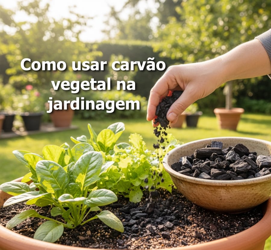 Carvão vegetal na terra das plantas: benefícios e cuidados