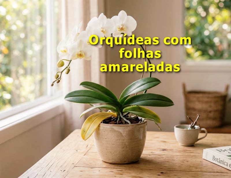 orquídea amarelando