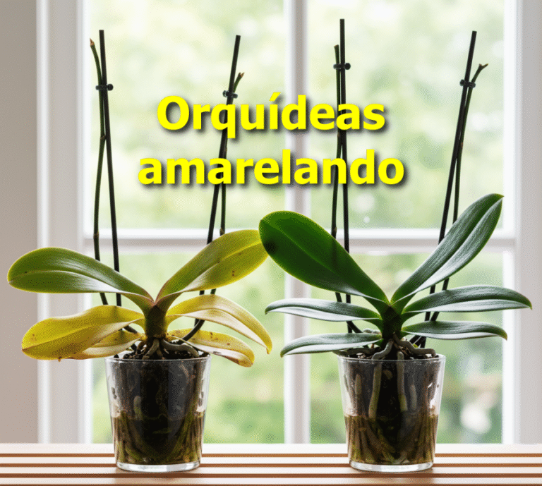 Orquídea com folhas amareladas