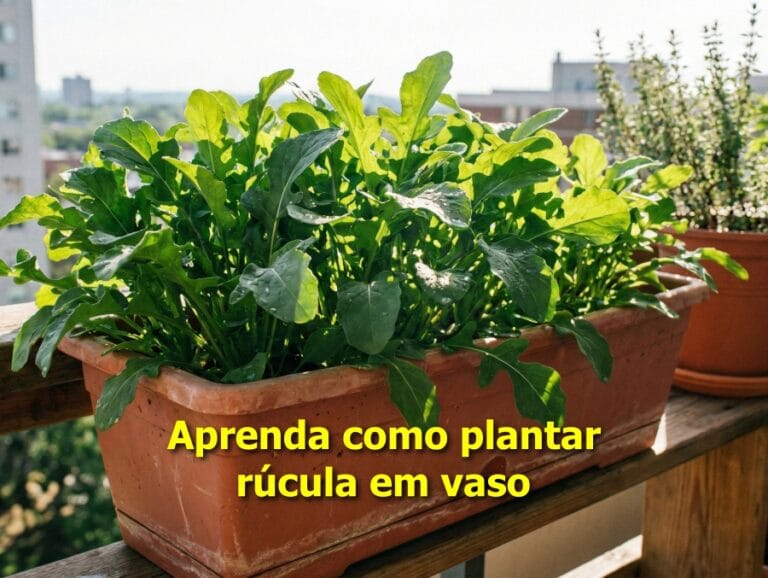 rúcula em vaso