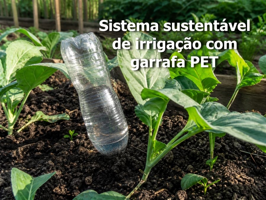 Sistema sustentável de irrigação com garrafa PET