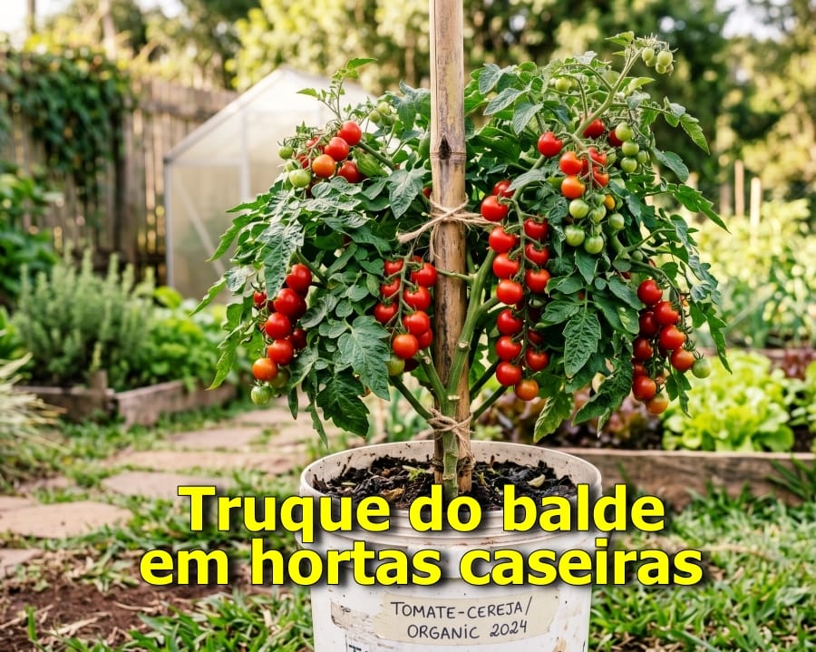 truque do balde em hortas