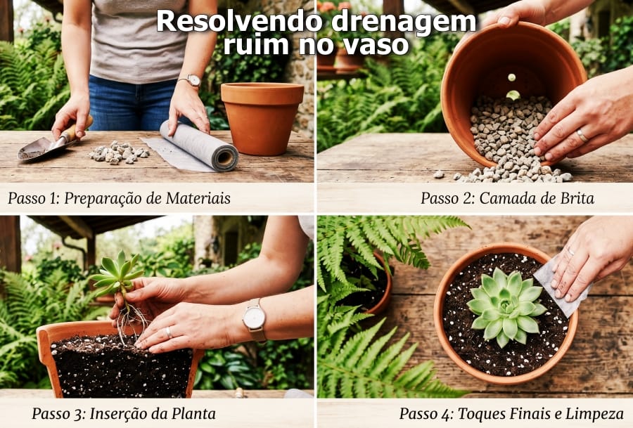 Como resolver drenagem ruim no vaso