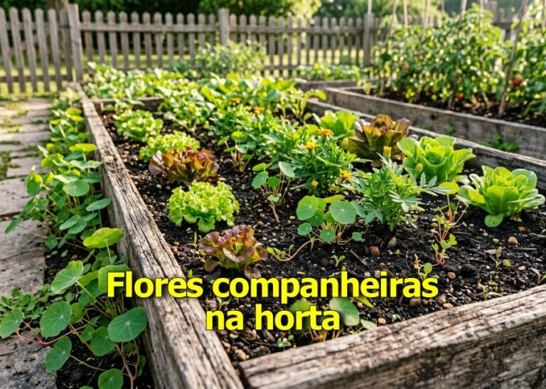 flores companheiras na horta